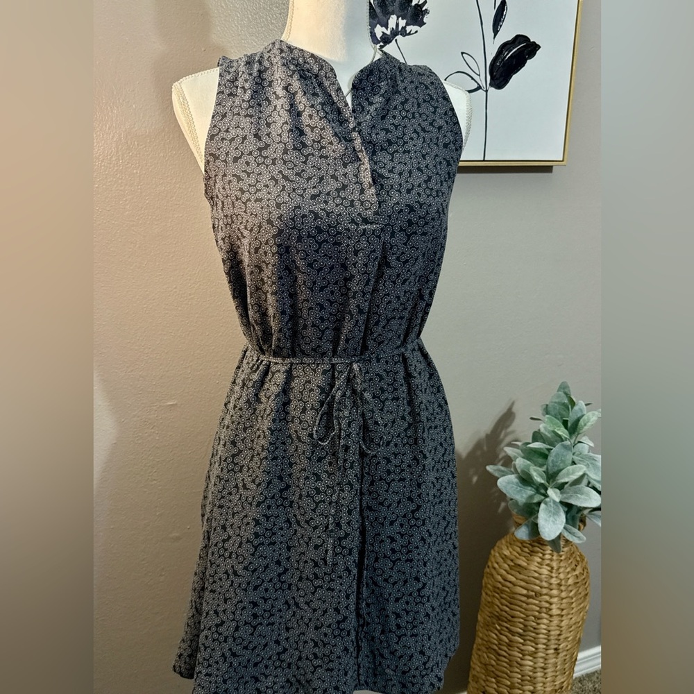 LOFT Black Floral Mini Dress - Picture 2 of 5